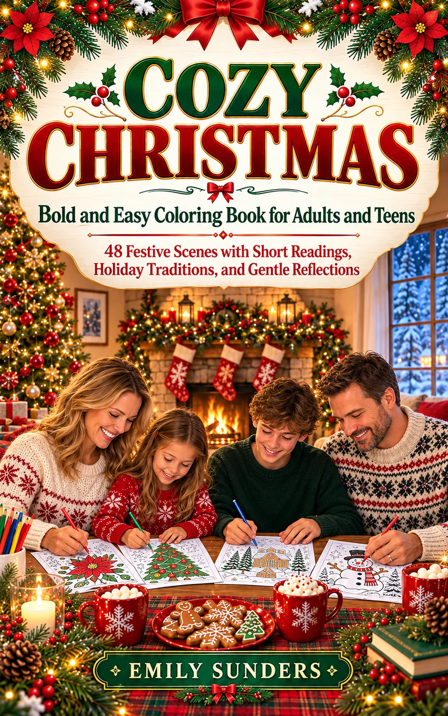 Couverture — COZY CHRISTMAS Coloring Book for Adults and Teens