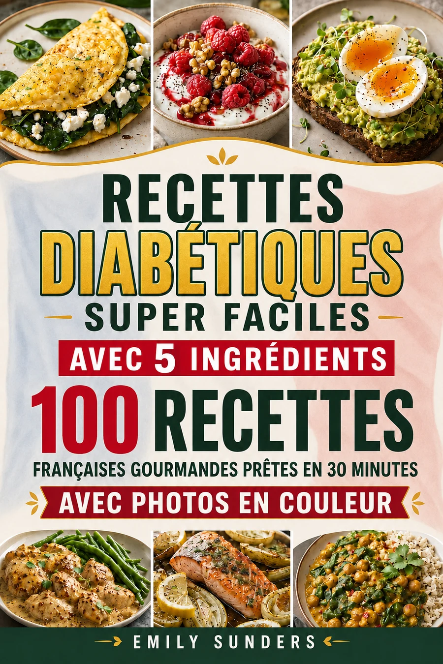 Couverture — Recettes diabétiques super faciles avec 5 ingrédients